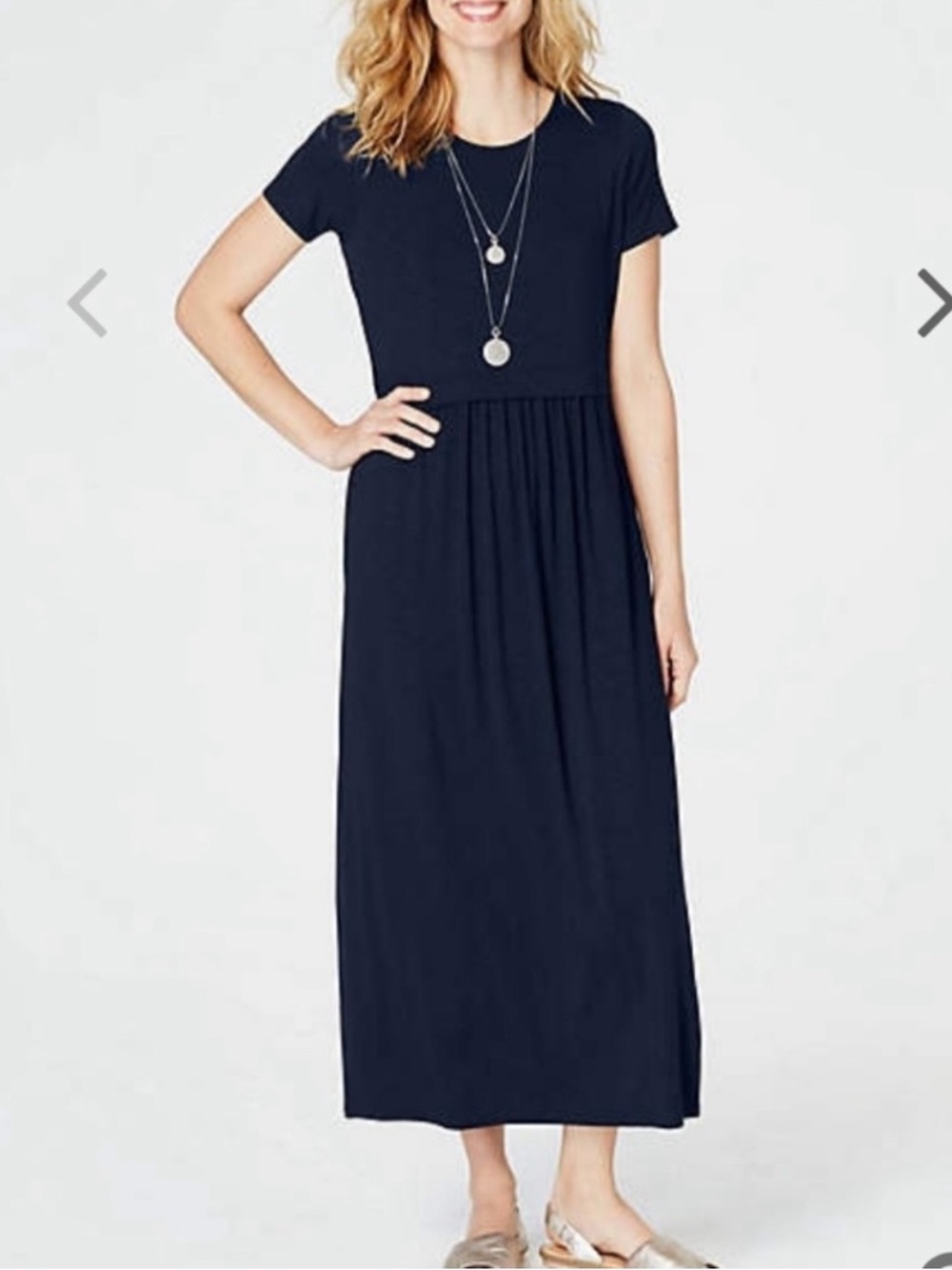 J Jill Solid Black Maxi Dress Short Sleeve Pocket Flowy Lightweight Plus Size 3X - Picture 1 of 12
